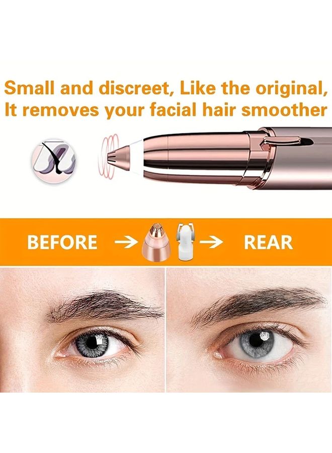 Rose Golden Eyebrow Remover Manual Tool 4PK Replacement Heads Painless Salon Grooming - Image 2