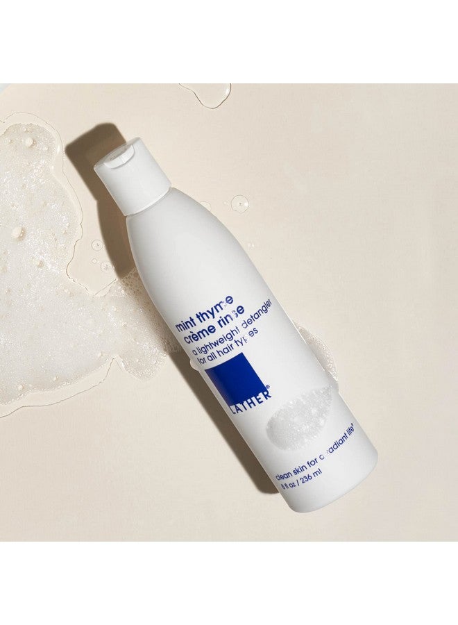 LATHER Mint Thyme Crème Rinse Conditioner ; Essential Oils Conditioner ; Conditioner With Mint & Thyme Oil ; Natural Conditioner ; Hair Products For Fine Hair & Oily Hair ; 8 Fl Oz Bottle - Image 5