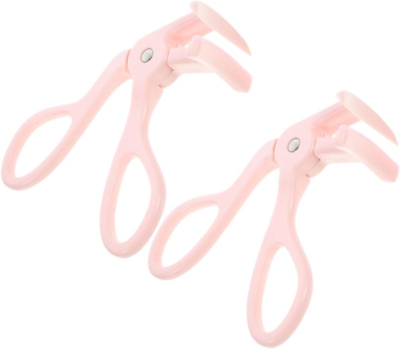 2pcs Portable Eyelash Curlers Small Pink Plastic Eye Makeup Tools for Travel and False Lashes Curling - Image 1