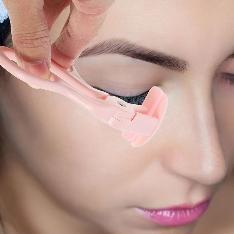 2pcs Portable Eyelash Curlers Small Pink Plastic Eye Makeup Tools for Travel and False Lashes Curling - Image 5
