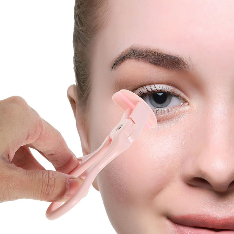 2pcs Portable Eyelash Curlers Small Pink Plastic Eye Makeup Tools for Travel and False Lashes Curling - Image 4