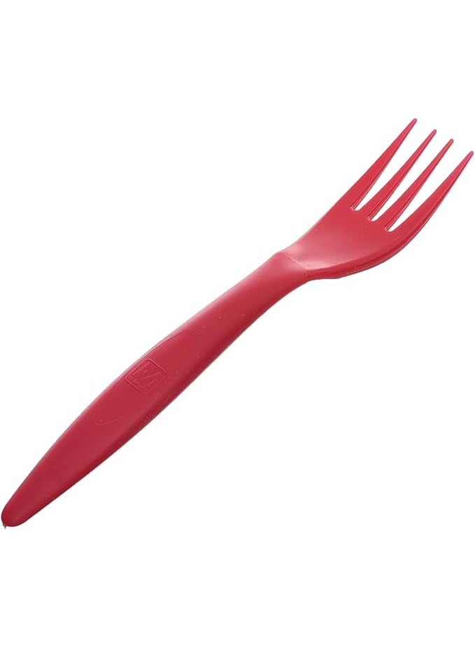 طقم أدوات مائدة بلاستيكية للاستعمال مرة واحدة (ملاعق، شوك، سكاكين) - وردي - Image 3