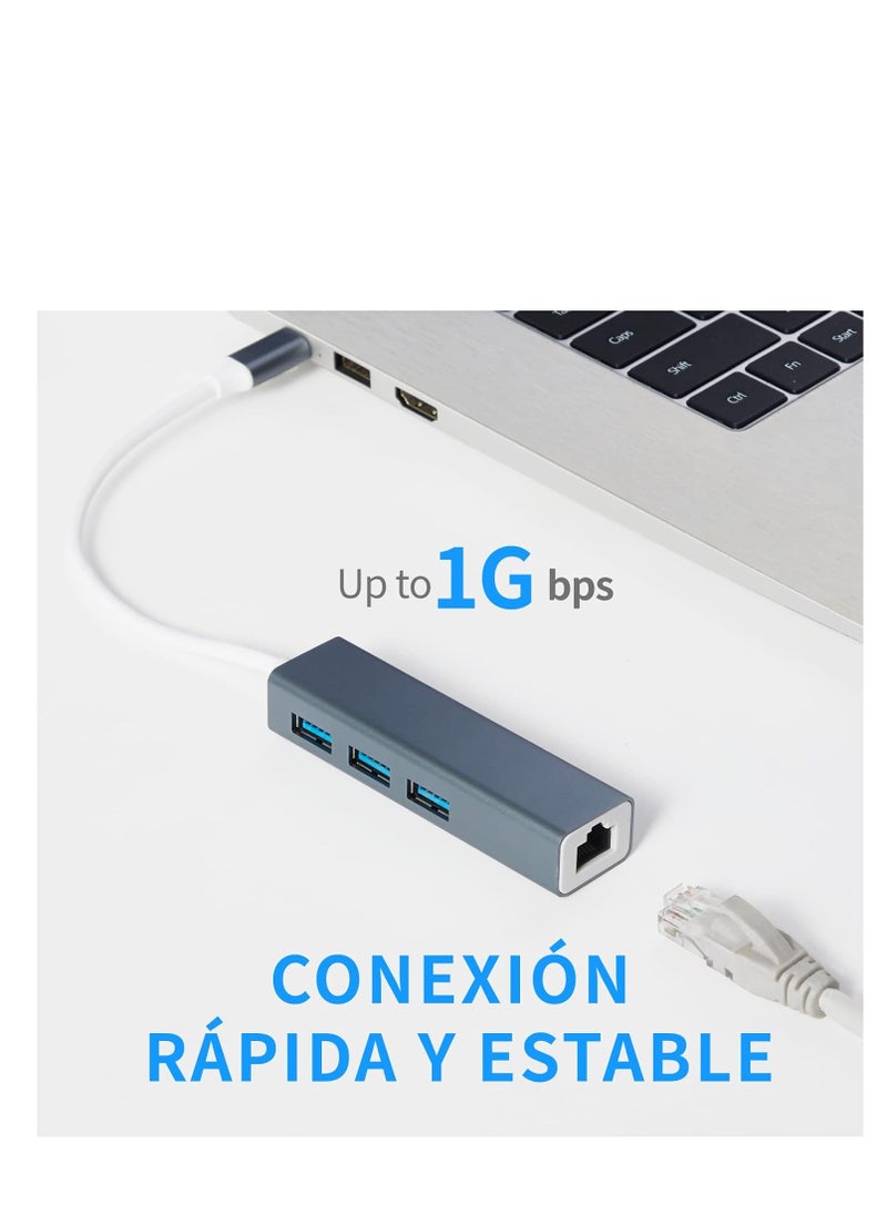 Generic - USB C to Ethernet Adapter, USB C to RJ45 Thunderbolt 3 Ethernet Adapter, 10/100Mbps Network LAN for MacBook Pro, MacBook Air, iPad Pro, Surface, Huawei Matebook, DELL XPS and More - Image 1