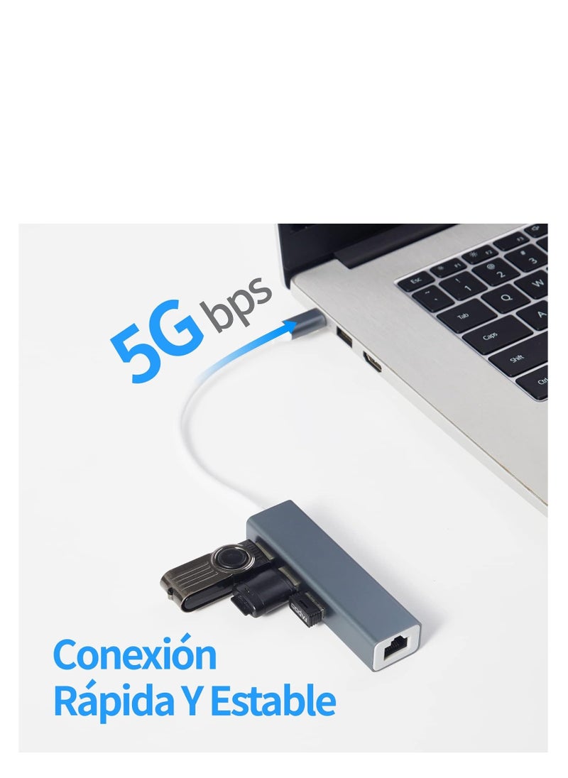 Generic - USB C to Ethernet Adapter, USB C to RJ45 Thunderbolt 3 Ethernet Adapter, 10/100Mbps Network LAN for MacBook Pro, MacBook Air, iPad Pro, Surface, Huawei Matebook, DELL XPS and More - Image 1