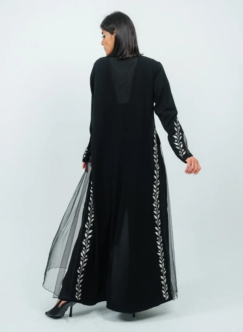 Rosette Abaya  Stylish embroidery abaya featuring Flowers embroidery for Women | Best Price UAE