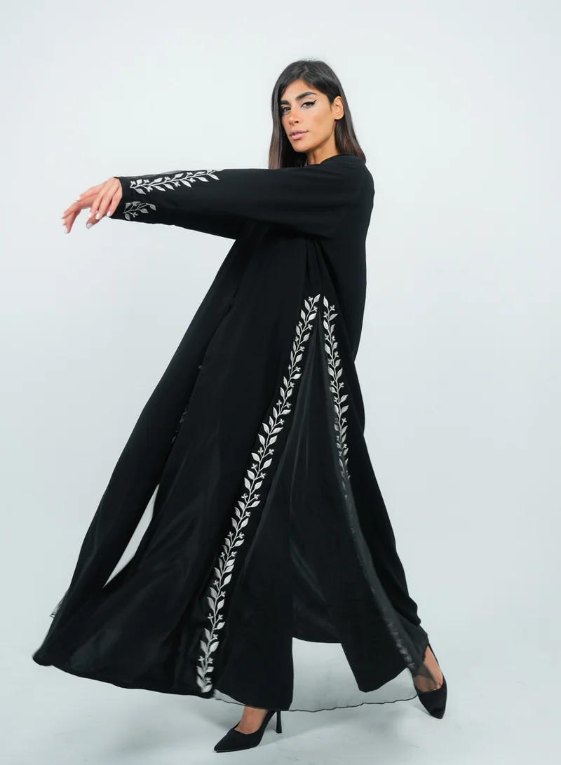 Rosette Abaya  Stylish embroidery abaya featuring Flowers embroidery for Women | Best Price UAE