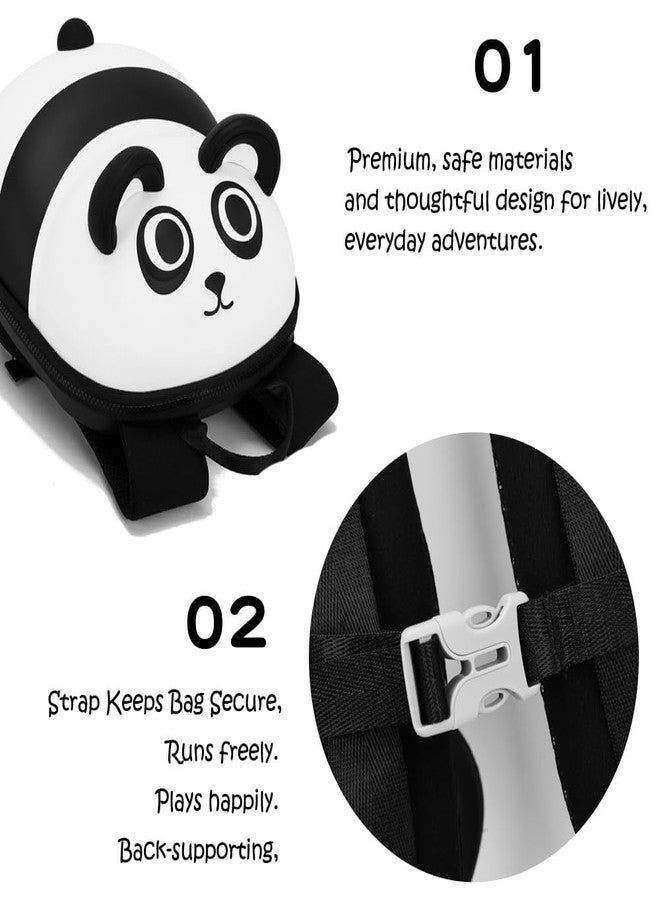 SID MAGIC 3D Panda Toddler Backpack - Bamboo Buddy Hard Shell Cute Animal School Bag - Lightweight, Ergonomic Preschool Daypack with Chest Strap & Breathable Mesh Back for Boys & Girls (2-6 Years) - Image 2