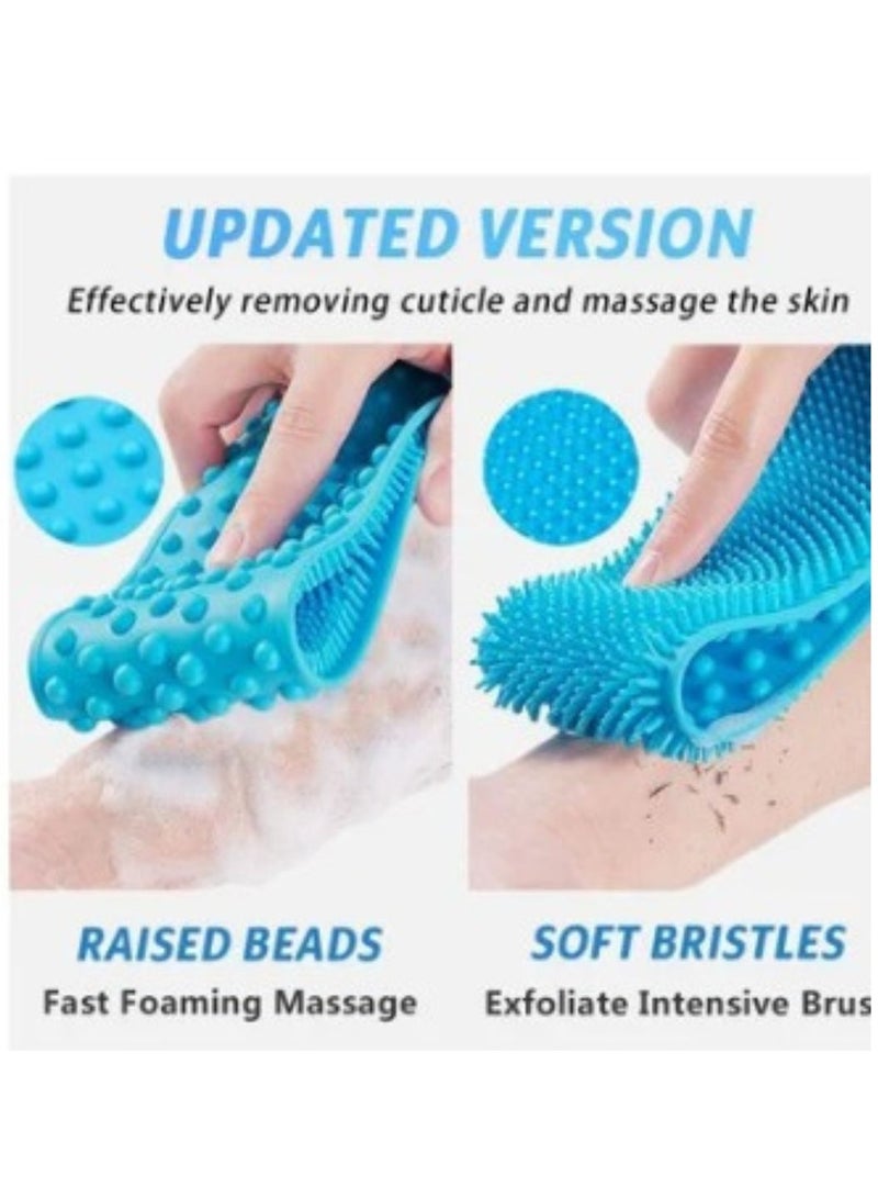 Prime Back Scrubber for Shower Bath Scrub Body Brush Silicone Back Brush Extra Long Exfoliating Body Scrubber With Handle, Deep Clean and Invigorate Skin, for Men and Women - Image 5