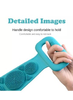 PRIME Back Scrubber for Shower Bath Scrub Body Brush Silicone Back Brush Extra Long Exfoliating Body Scrubber With Handle, Deep Clean and Invigorate Skin, for Men and Women  - Image 2