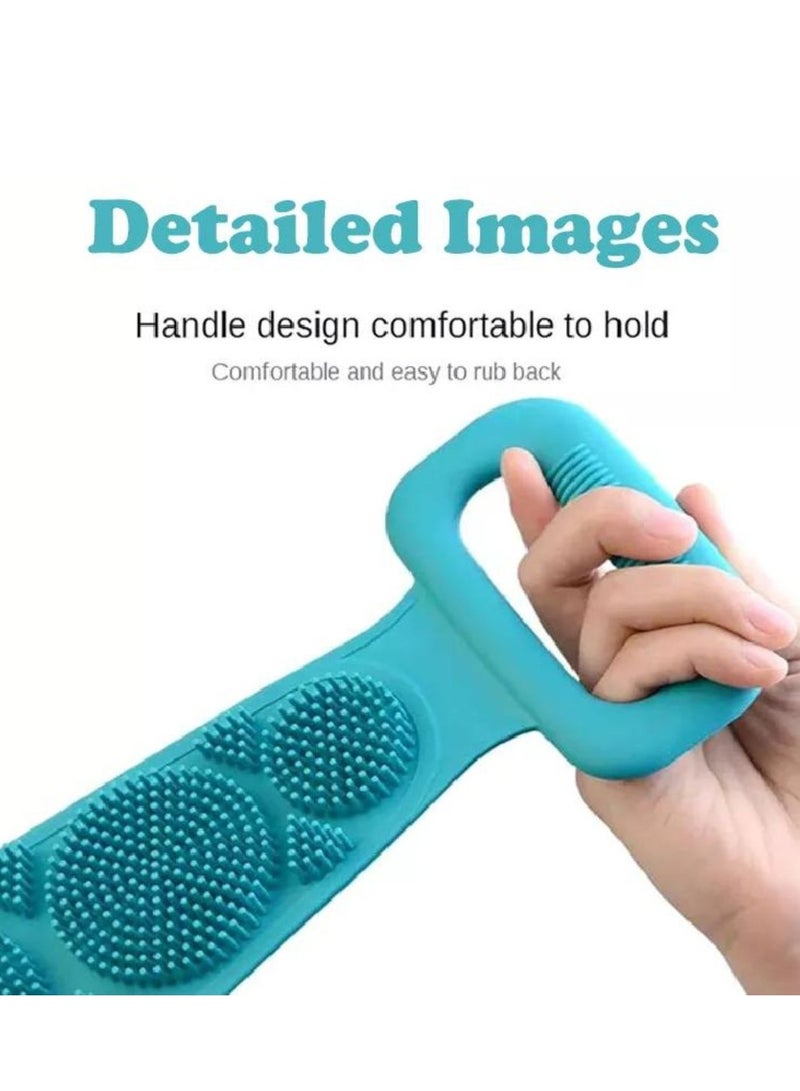 Prime Back Scrubber for Shower Bath Scrub Body Brush Silicone Back Brush Extra Long Exfoliating Body Scrubber With Handle, Deep Clean and Invigorate Skin, for Men and Women - Image 2