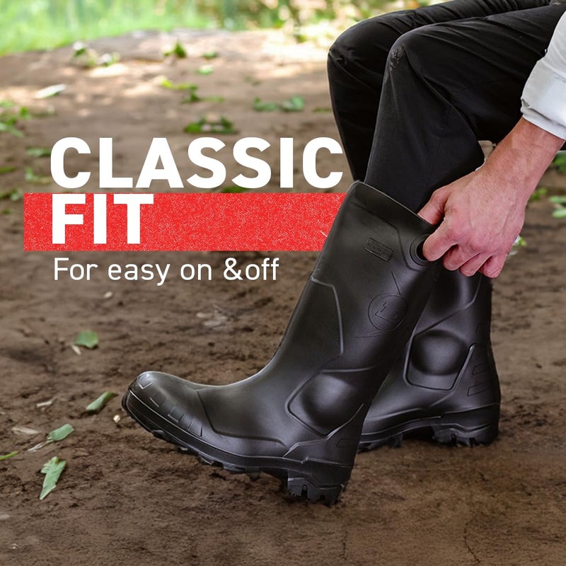 DUNLOP Chesapeake Rubber Boots for Men & Women â€“ PVC - Waterproof - Lightweight Garden, Fishing & Rain Boots with Soft Toe and Wide Calf â€“ Black â€“ Size 3â€“15 - Image 5