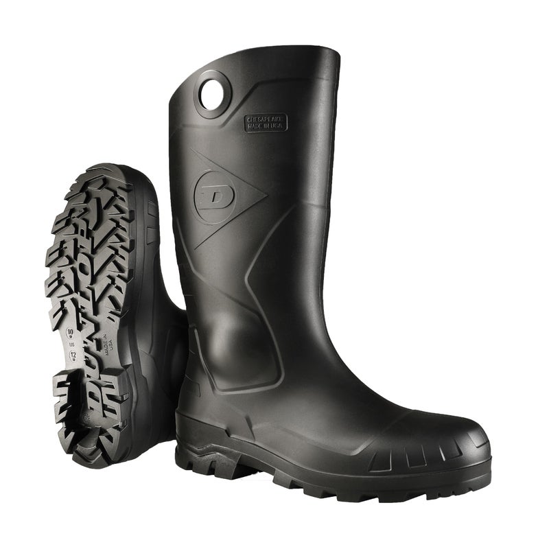 DUNLOP Chesapeake Rubber Boots for Men & Women â€“ PVC - Waterproof - Lightweight Garden, Fishing & Rain Boots with Soft Toe and Wide Calf â€“ Black â€“ Size 3â€“15 - Image 1