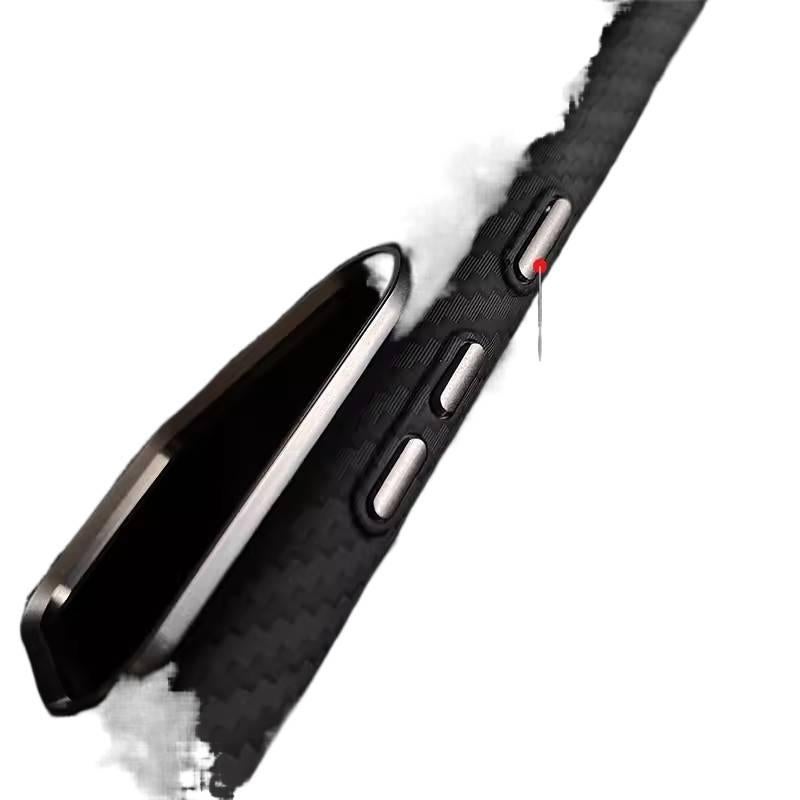 غطاء MagSafe | نسيج كيفلار | لـ Samsung S25 Ultra / Samsung S25 | أسود PC - Image 4