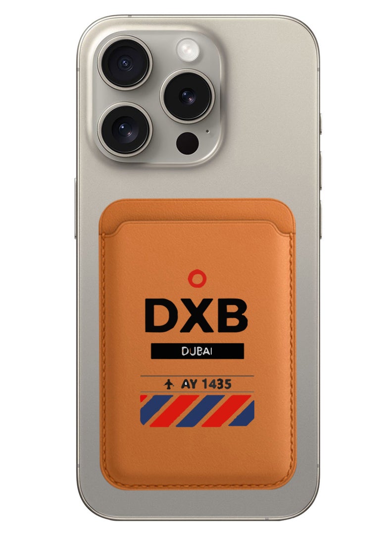 Theodor Magnetic Wallet, Compatible with MagSafe Wallet, for iPhone Wallet, for iPhone 16/15/14/13/12 Series, Not for iPhone 13/12 mini, 3 Card Holder, Vegan Leather, Brown - DXB Airport - Image 1