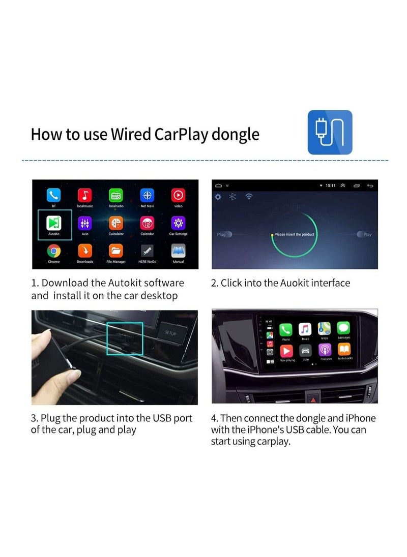 XICEN - Wired CarPlay Dongle for Car Screen with Android System 4.4.2 or Above Support Android Auto Mirroring USB Connect SIRI Voice Control Google Maps Upgrade (White) - Image 1