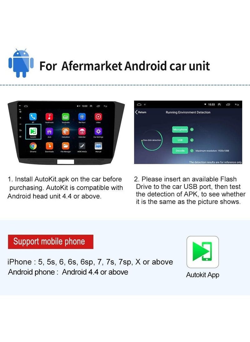 XICEN - Wired CarPlay Dongle for Car Screen with Android System 4.4.2 or Above Support Android Auto Mirroring USB Connect SIRI Voice Control Google Maps Upgrade (White) - Image 1