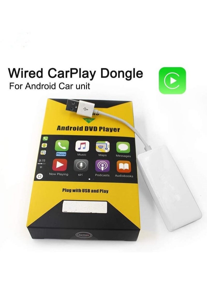 XICEN - Wired CarPlay Dongle for Car Screen with Android System 4.4.2 or Above Support Android Auto Mirroring USB Connect SIRI Voice Control Google Maps Upgrade (White) - Image 1