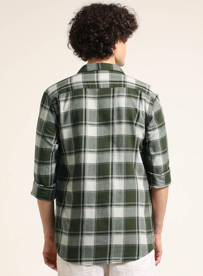 بوشيرت قميص فلانيل مطبع بنمط مربعات - Image 3