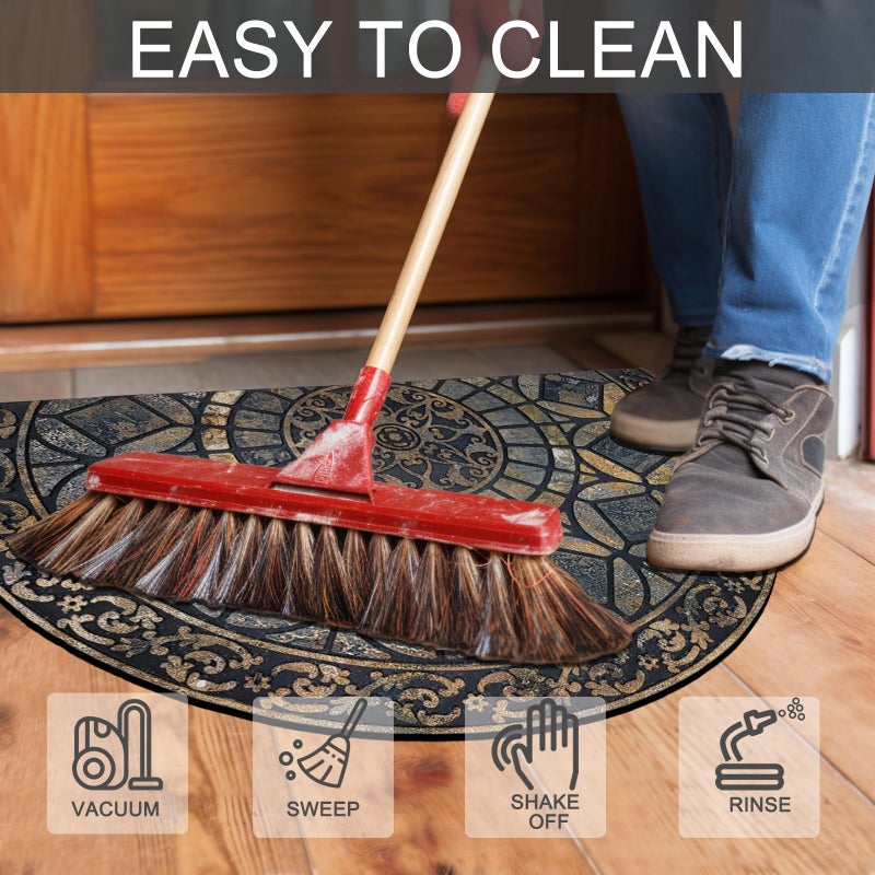 CHICHIC Entrance Door Mat Large 24 x 36 Inch Entry Way Doormat Front Door Rugs Outdoors Heavy Duty Welcome Mat Non Slip Rubber Back Low Profile for Garage, Patio, High Traffic Area, Grey - Image 5