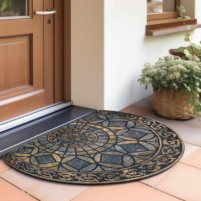 CHICHIC Entrance Door Mat Large 24 x 36 Inch Entry Way Doormat Front Door Rugs Outdoors Heavy Duty Welcome Mat Non Slip Rubber Back Low Profile for Garage, Patio, High Traffic Area, Grey - Image 2
