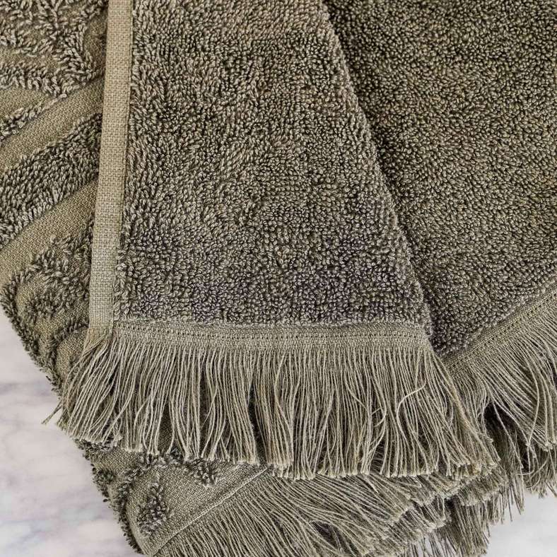 Pan Home Olive Jacquard Hand Towel 50x90 cm - Image 3