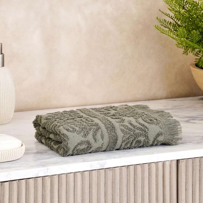 Pan Home Olive Jacquard Hand Towel 50x90 cm - Image 1