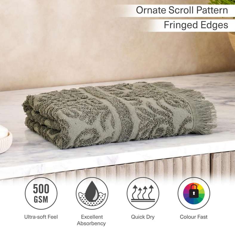 Pan Home Olive Jacquard Hand Towel 50x90 cm - Image 5
