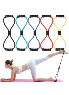 Kriya kriya Chest Expander Resistance 8 Type Muscle Chest Expander Rope Rubber Stretching Rope Resistance Band Exercise Tube for Men and Women  - Image 2