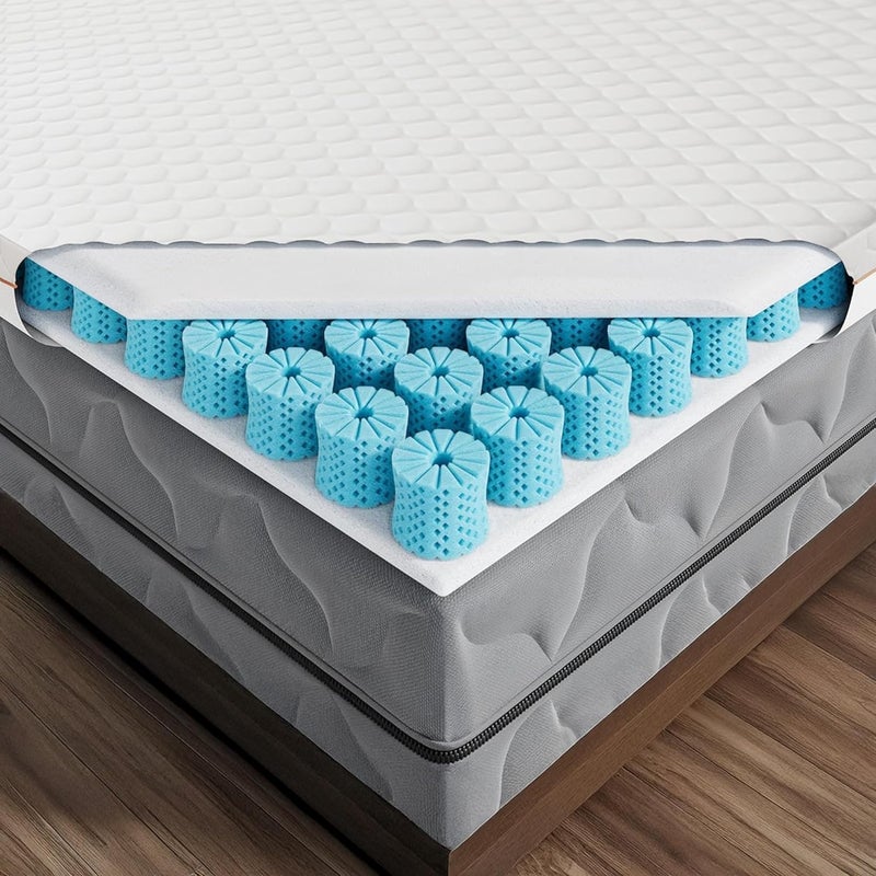 Dormeo Dormeo RV King Cooling Mattress Topper 3Inch with Octaspring Technology for Optimal Back Support Waterproof Medium Firmness 