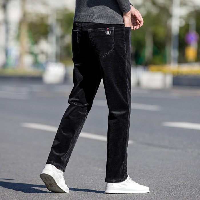 Factory Direct Supply Quality New Spring Mens Corduroy Pants Mens Small Straight Casual Pants Navy  - Image 2