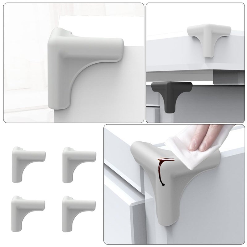 Silicone Corner Protectors For Furniture Edge Proofing Anti Collision Cushion 4 Pack Gray - Image 5
