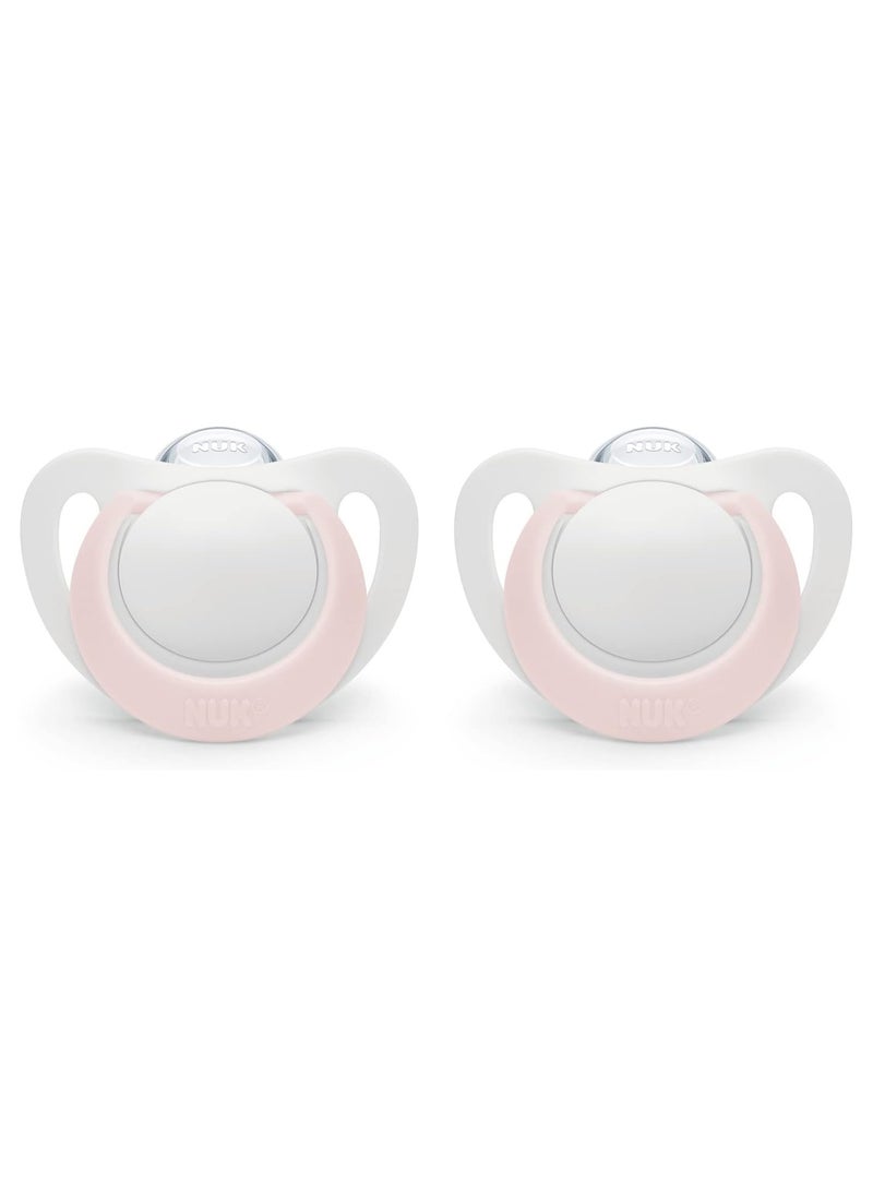 NUK NUK Newborn Orthodontic Pacifiers, Girl, 0-2 Months, 2-Pack 