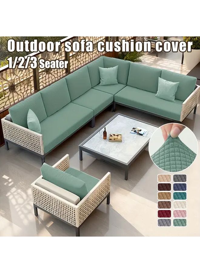 2 Seater Waffle Outdoor Patio Sofa Chair Cover Pine Green Durable Machine Washable - Image 1