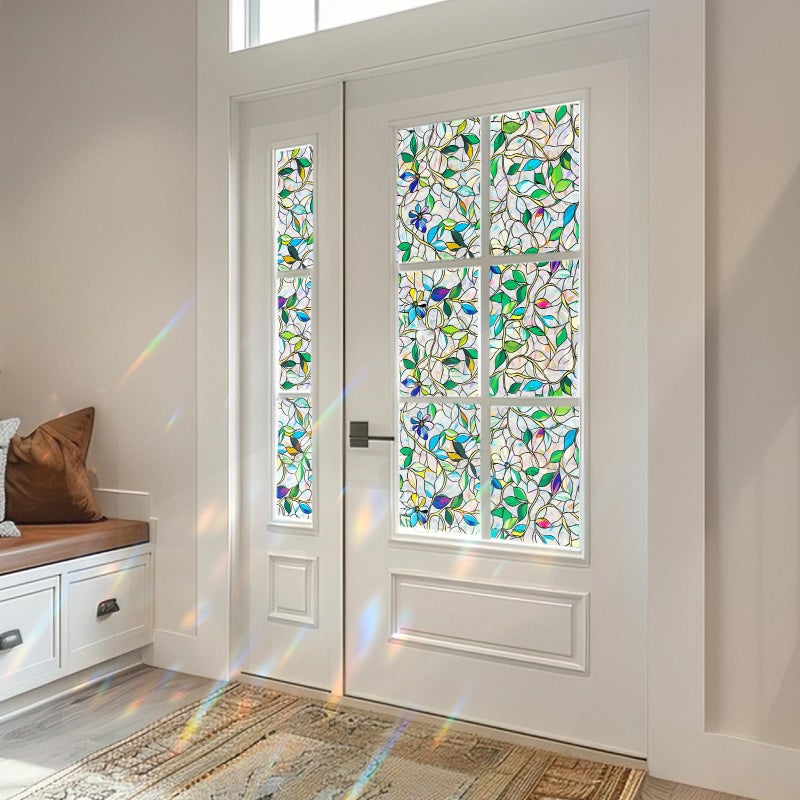 SOMWISE Rainbow Window Privacy Film,Heat Control,UV Blocking,Anti-Glare,Day & Night Privacy Protection & Decoration for Home, Bathroom,Glass Door,Static Cling,Renter-Friendly with Installation Tools - Image 5