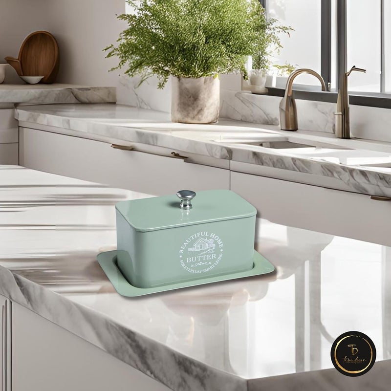 True Decor Steel Butter Box for Fridge Butter Tray with Lid Butter 500 gm Holder Box to Keep Butter Green - Image 3