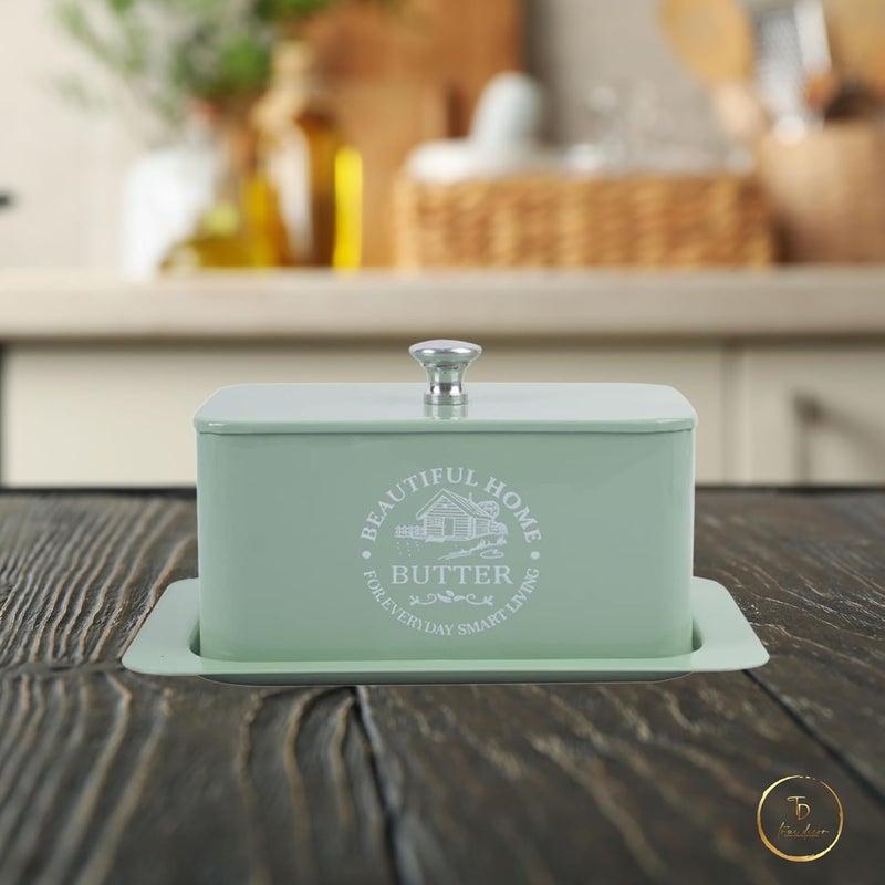 True Decor Steel Butter Box for Fridge Butter Tray with Lid Butter 500 gm Holder Box to Keep Butter Green - Image 5
