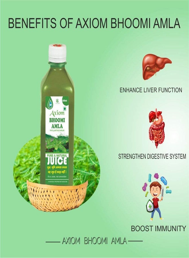 Axiom Ayurveda Bhoomi Amla Juice - 500 ml Pack of 2 | Natural liver detoxifier | Strengthens the digestive system | Rich Supplement with Pure Bhumi Amla Herbs - Image 3