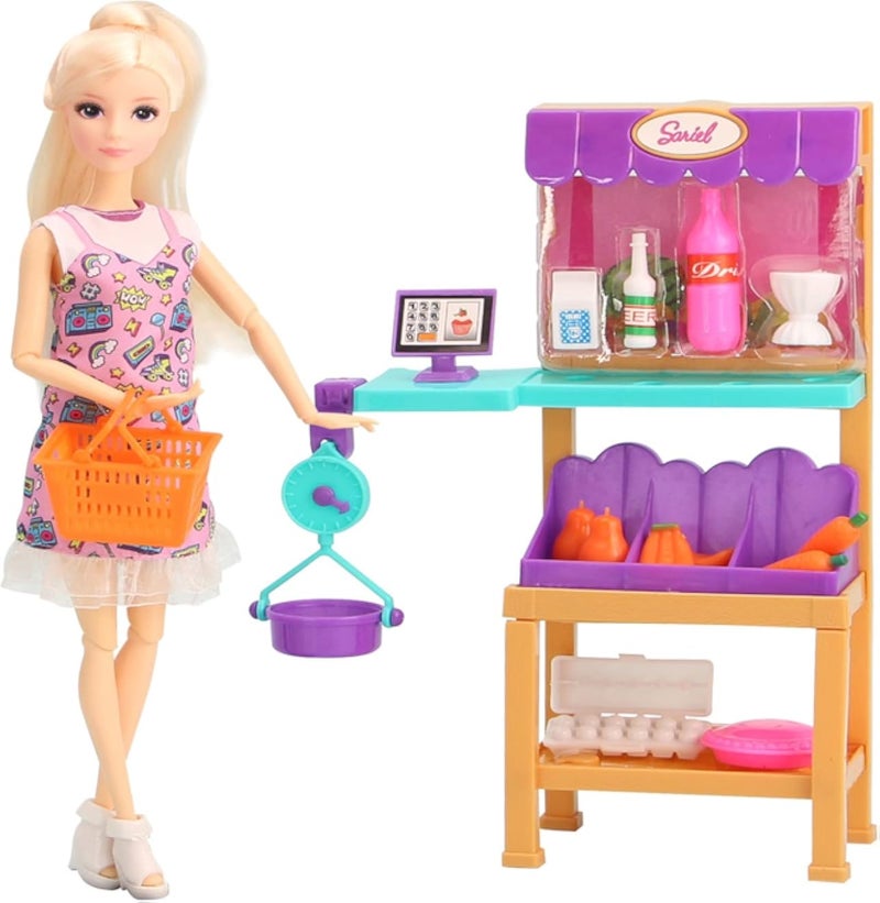 Barbie BEAUTY-GIRL Fashion Dolls 12" Beauty Pink Skirt Doll & Violin Accessories Cute Delicate Girl DIY Toys Ages 3-13.Multicolor (2)