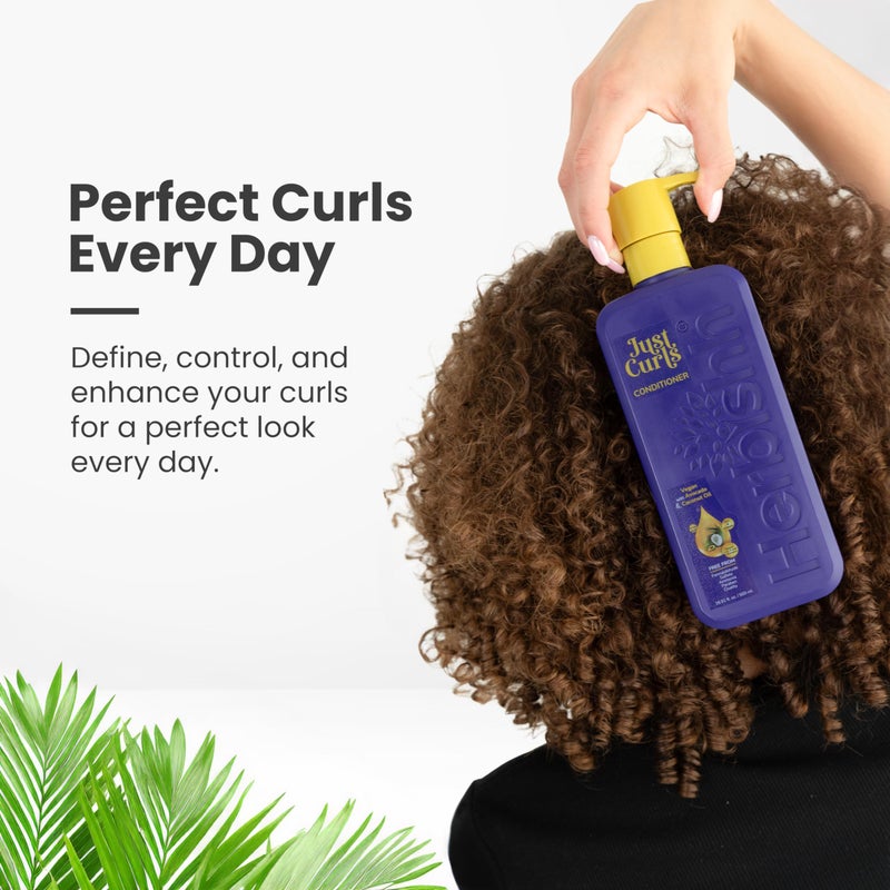 Herbishh Just Curls Coconut & Avocado Oil Infused Curly Hair Shampoo And Conditioner Set + Hair Wax Stick For Women & Men - Image 2