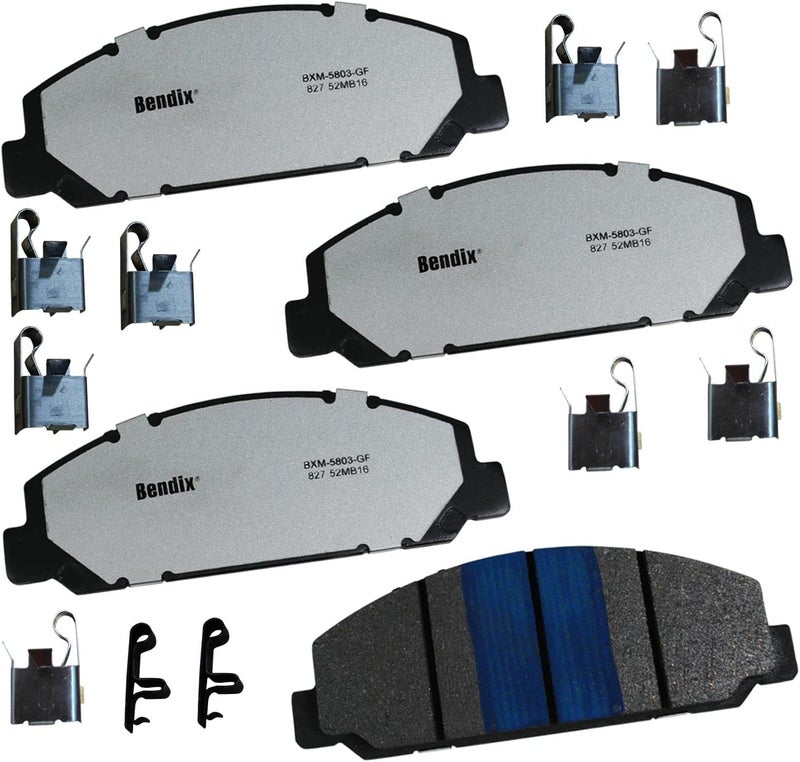 Bendix Fleet Metlok MKD827FM Front Brake Pads for Chevrolet LCF 3500HD,4500,4500HD,4500XD,5500HD,5500XD,6500XD,W3500 Tiltmaster,W4500 W5500HD W5500 GMC Forward,Isuzu FTR,NPR,HD,XD,NQR,NRR,Reach - Image 1