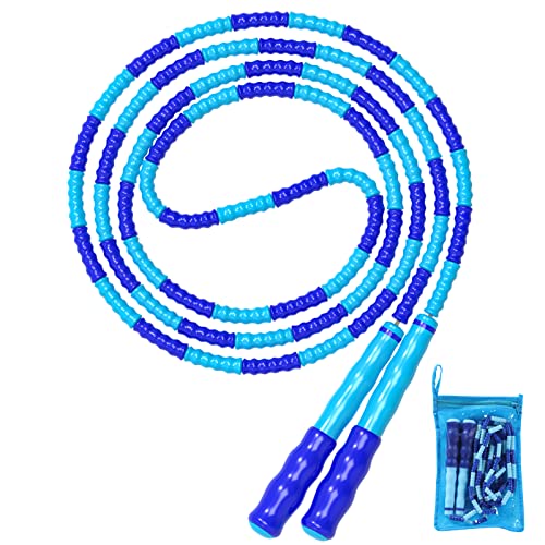 Leeboom Jump Rope, Adjustable Length Tangle-Free Segmented Soft Beaded Skipping Rope, Fitness Jump Rope for Kids, Man, and Women Weight Loss 9.2 Feet - Image 1