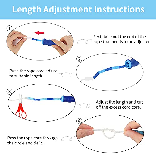 Leeboom Jump Rope, Adjustable Length Tangle-Free Segmented Soft Beaded Skipping Rope, Fitness Jump Rope for Kids, Man, and Women Weight Loss 9.2 Feet - Image 4