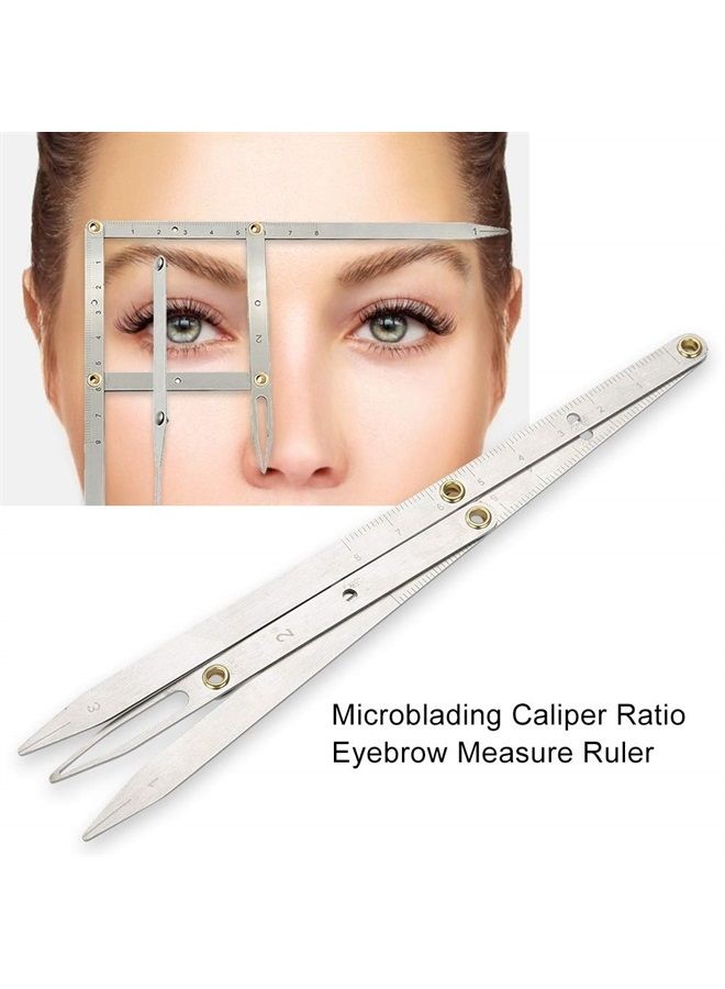 Ymiko Makeup Caliper, Microblading Caliper Ratio Eyebrow Measure Ruler Permanent Makeup Stencil Measuring Tool Three-Point Positioning Balance Ruler - Image 1
