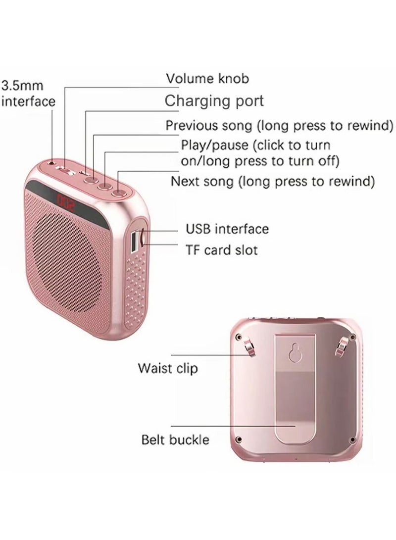 Portable Voice Amplifier with Wired Microphone Headset Rechargeable PA System Speaker Personal Loudspeaker for Teachers Tour Guides Coaches Meeting Yoga Fitness Daily Use Black - Image 4