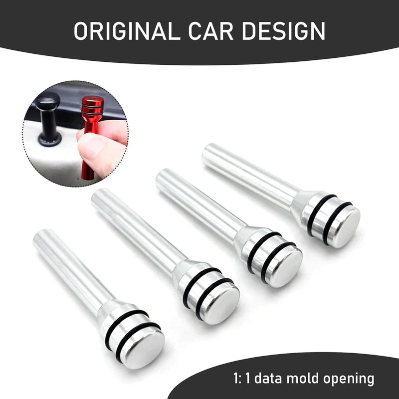 AutoBizarre Car Door Lock Knobs Aluminum Alloy Inner Door Lock Pull Pins for Car Decoration Universal for All Cars (Silver) - Image 5