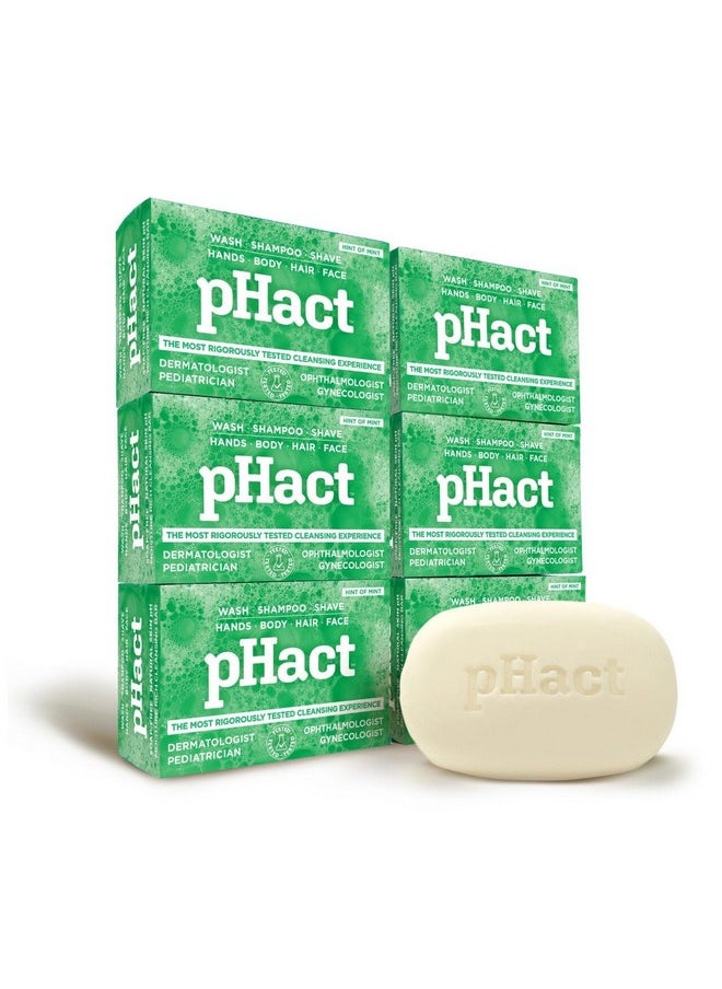 Andrew Lessman ANDREW LESSMAN pHact Moisture-Rich, Soap-Free Cleansing Bar Hint of Mint. Natural Skin pH. All Skin Types - Even Sensitive Skin. Hypoallergenic. Dermatologist Tested. 6-Pack 4.25 oz Each  - Image 2