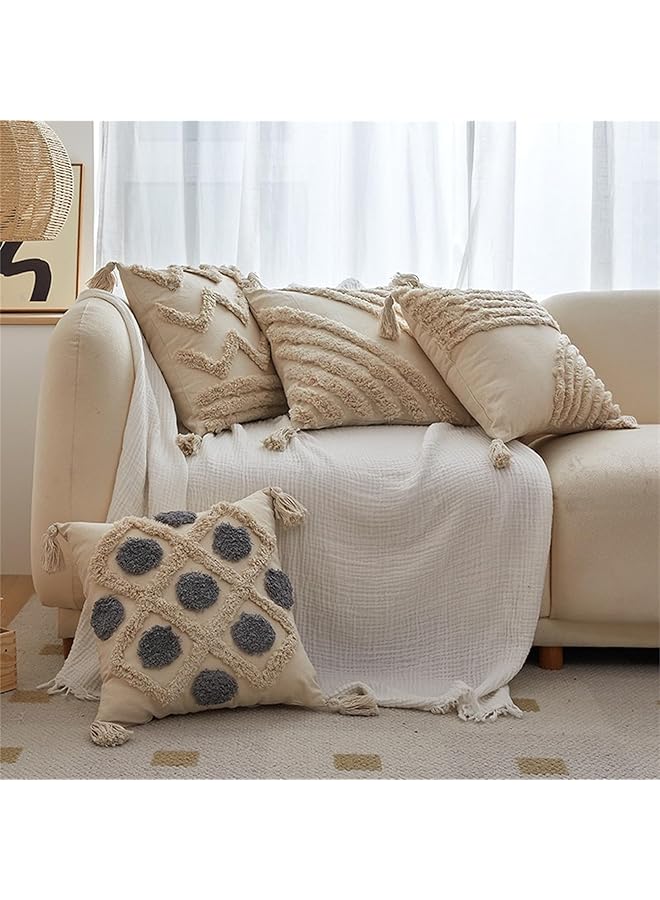 erorex Handcrafted Cushion Cover 45X45Cm With Tassel Decor Woven Throw Tufted Pillowcase For Home Decor Bohemian Style Style 06 - Image 3