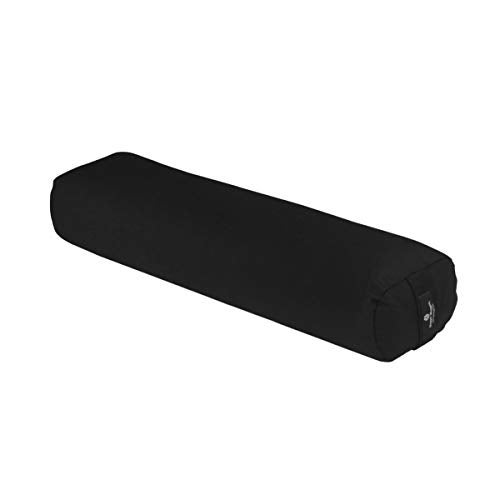 Hugger Mugger Junior Yoga Bolster - Black - Narrower Profile, Very Firm, Great for Smaller Yogis, Heart-Opening poses or Under the Knees, Handmade in USA - Image 1