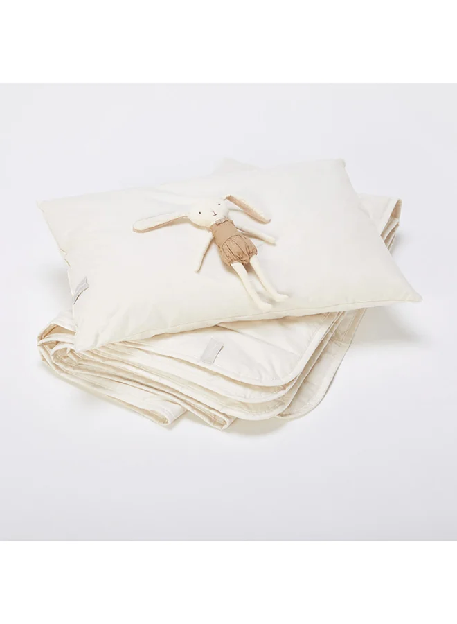 The Little Green Sheep Snuz Washable Wool Pillowwhite, Organic Wool Pillow, Machine Washable, Natural Support, Suitable From 12 Months And Above, Dimensions 40X60Cm
