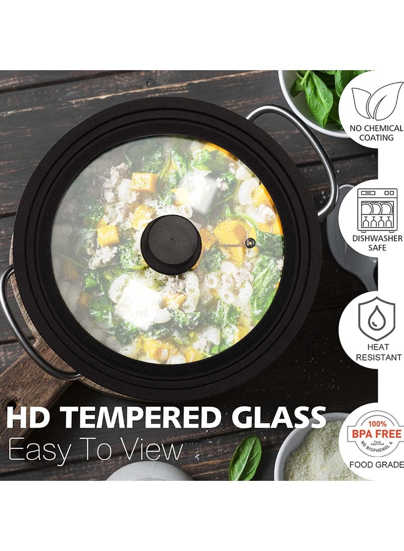 KOWVOWZ Universal Lid for Pots Pans and Skillets Tempered Glass Covered with Heat Resistant Silicone Rim Diameter Cookware Easy to Use Replacement Frying Pan Cover (8" x 8.5" x 9.5"/20-22-24cm) - Image 5